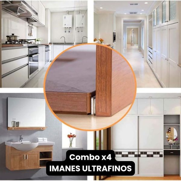 Kit Premium x4 Imanes Invisibles Ultrafinos – Adhesivo + Tornillos Incluidos