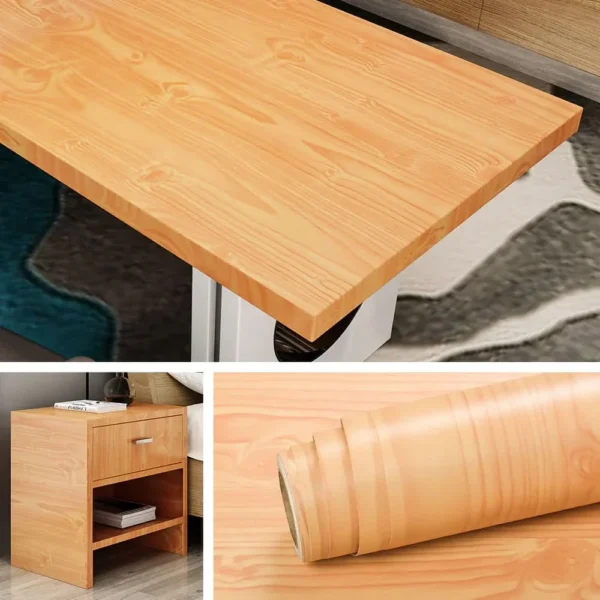 Rollo Vinilo Adhesivo Simil Madera Impermeable 4mts (color Madera Clara) - Imagen 5